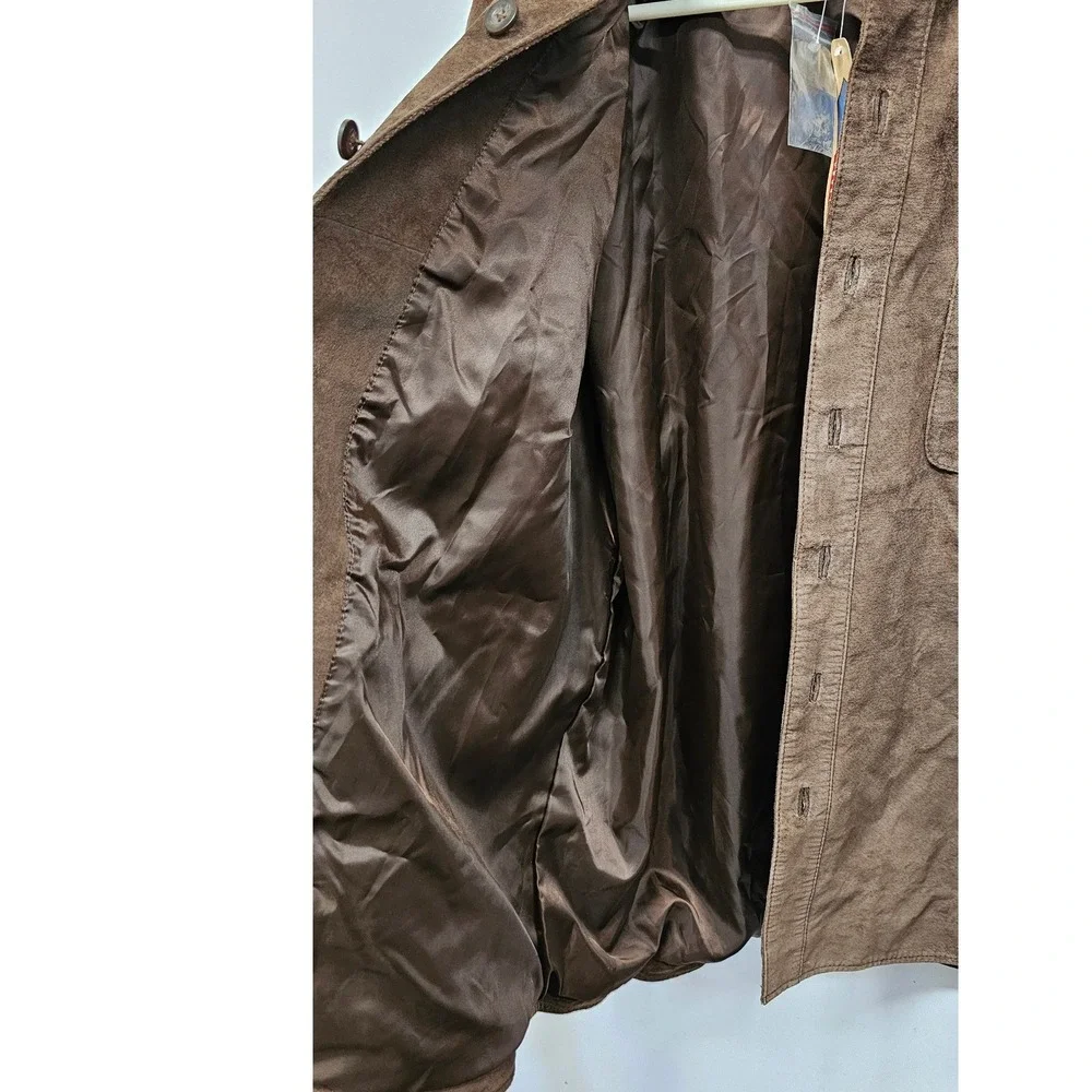 Marlboro Cowboy Chronicles Brown Suede Leather Shirt Jacket Vintage 2001 Mens M
